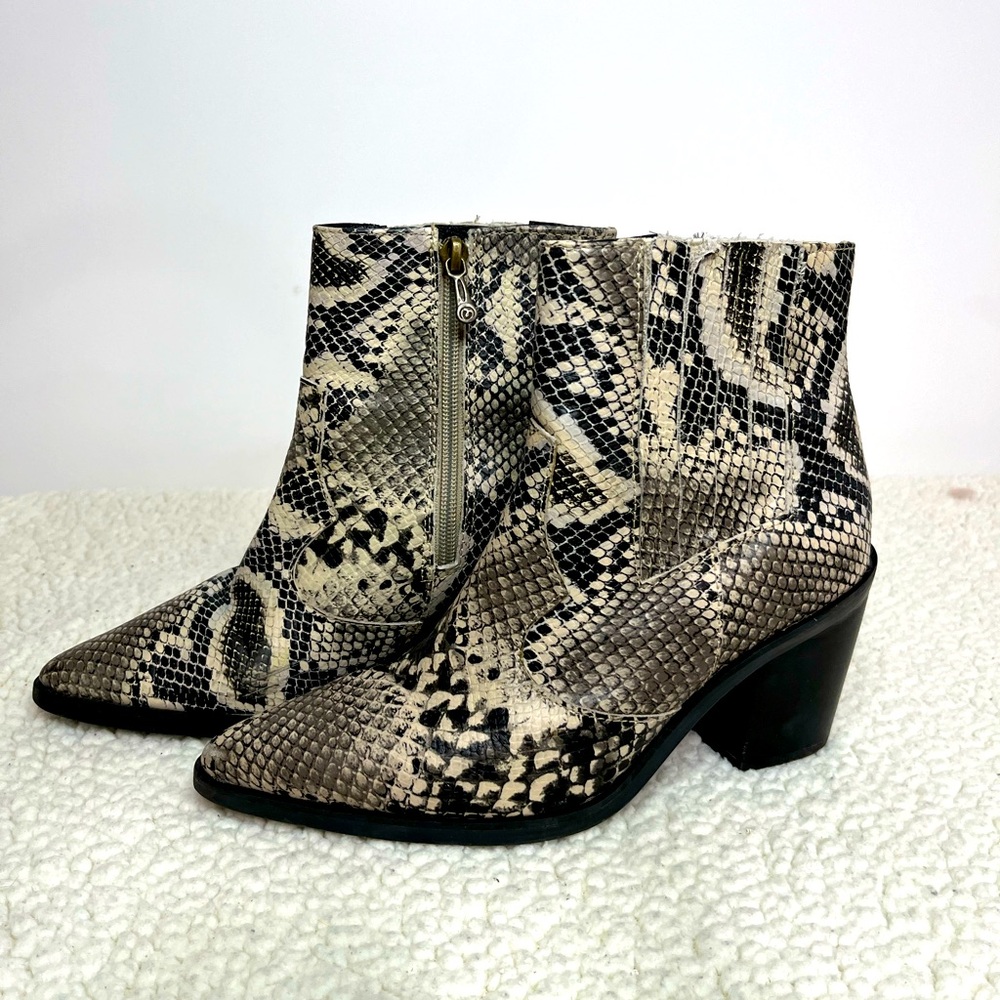 Blondo Reptile Embossed Leather Waterproof Bootie B7120